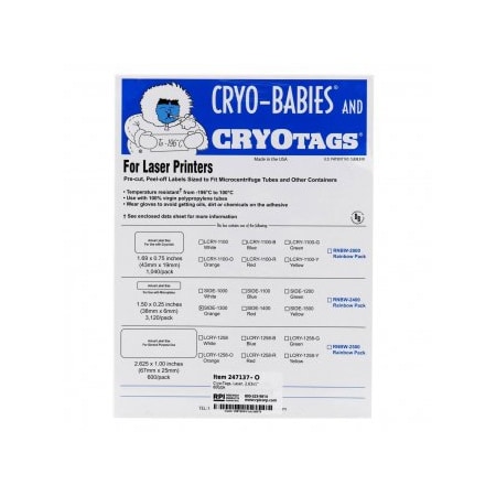 Diversified Biotech Tough-Tags, Sidewall, Laser, 1/4x1 1/2", Orange, 3120/pk, 3120PK 247137-O